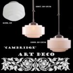Art Deco hanglamp 'Cambridge' staal pendel lang glas ⌀ 30cm