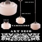 Art Deco hanglamp 'Cambridge' staal pendel lang glas ⌀ 30cm