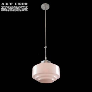 Art Deco hanglamp 'Cambridge' staal pendel lang glas ⌀ 30cm
