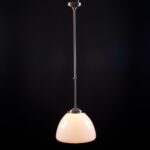 Art Deco hanglamp 'Glasgow' staal pendel lang glas 30cm