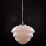 Art Deco hanglamp 'Oxford' staal pendel lang glas 30cm