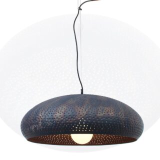 Bruine gaatjeslamp Fori | 1 lichts | bruin / zwart | Ø 53 cm | in hoogte verstelbaar tot 145 cm | modern design