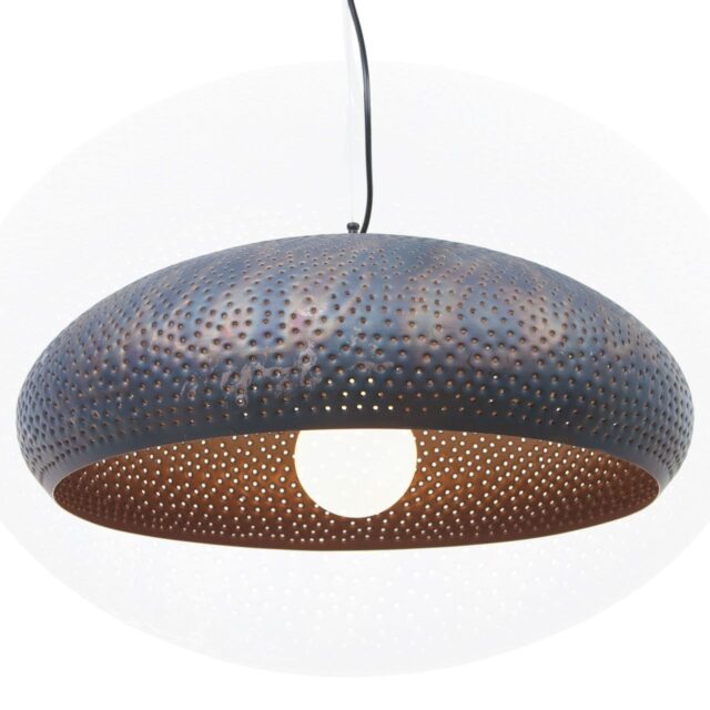 Bruine gaatjeslamp Fori | 1 lichts | bruin / zwart | Ø 53 cm | in hoogte verstelbaar tot 145 cm | modern design