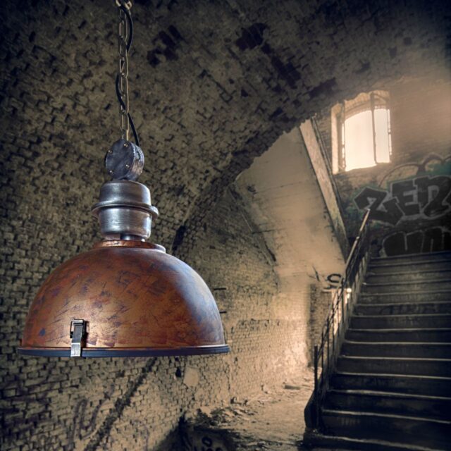 Bruine industriële fabriekslamp Bikkel