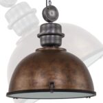 Bruine Ronde Industriele Hanglamp E27 Met Glas