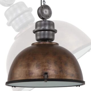 Bruine Ronde Industriele Hanglamp E27 Met Glas