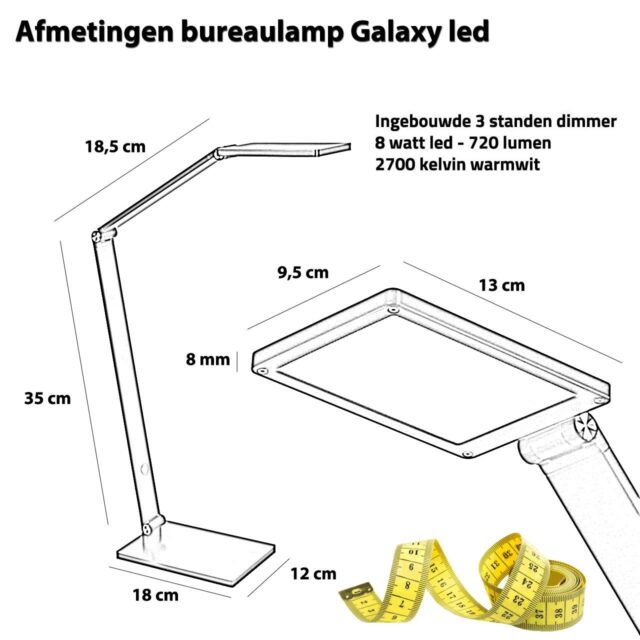 Bureaulamp Led Galaxy Zwart 55 Cm 7