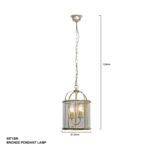 Chique Bronzen Lantaarn Hanglamp Pimpernel O 23 Cm 12