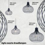 Draadlamp Design Aglio Zwart O 28 Cm