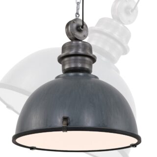 Grote grijze industriële hanglamp Bikkel XXL