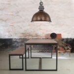 Grote roest bruine industriële hanglamp Bikkel XXL