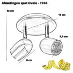 Klassieke Plafondspot Ovale 2 Lichts Brons Modern Design 9