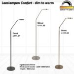 Klassieke staande led leeslamp Comfort | 1 lichts | brons | 135 cm | dimbaar | modern design