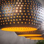 Landelijk industriele 4 lichts hanglamp gunmetal zwart