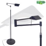 Mat zwarte staande leeslamp LED New Bari