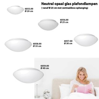 Moderne Opaal Witte Glazen Plafondlamp Neutral O 35 Cm 605800