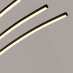 Moderne zwarte booglamp Slim LED dimbaar