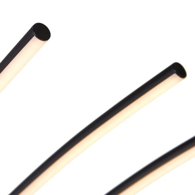 Moderne zwarte booglamp Slim LED dimbaar