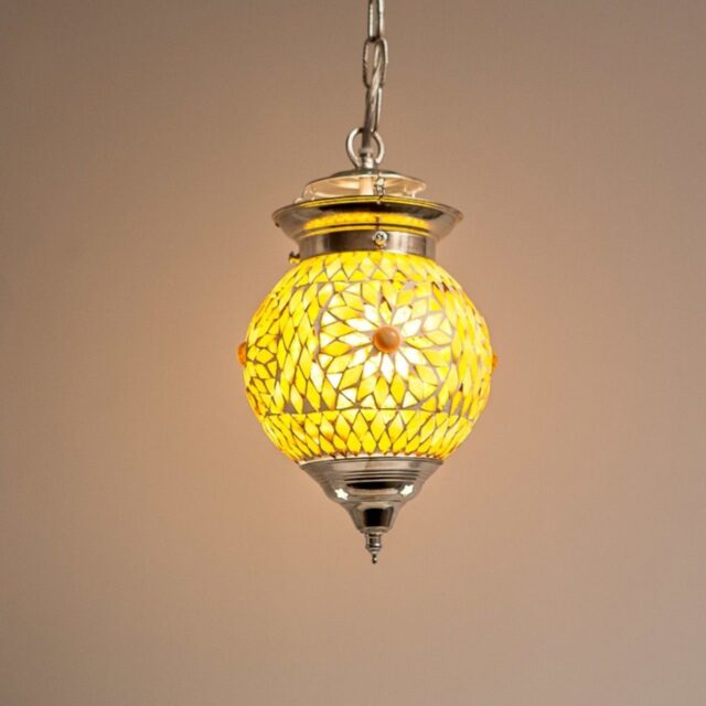 Oosterse hanglamp mozaïek Turkish Design bruin/beige Ø15cm