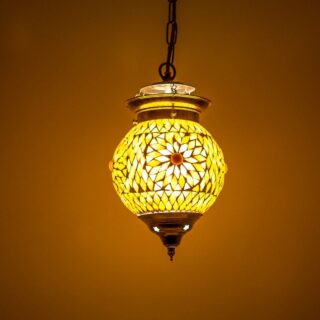Oosterse hanglamp mozaïek Turkish Design bruin/beige Ø15cm