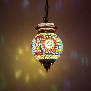 Oosterse hanglamp mozaïek Turkish Design multi color Ø15cm