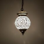 Oosterse hanglamp mozaïek Turkish Design wit Ø15cm