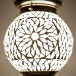 Oosterse hanglamp mozaïek Turkish Design wit Ø15cm