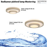 Plafonnière badkamer Masterring chroom/wit | Ø26 cm | IP44 | E27 - Afbeelding 10