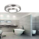 Plafonnière badkamer Masterring geborsteld staal / wit IP44