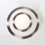 Plafonnière badkamer Masterring geborsteld staal / wit IP44