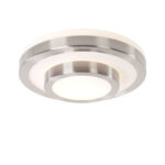 Plafonnière badkamer Masterring mat staal/wit | Ø26 cm | IP44 | E27