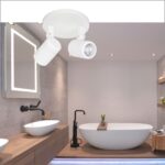 Ronde badkamer plafondspot 2 lichts wit