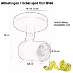 Ronde IP44 badkamer spot Rain | 1 lichts | wit | Ø 10 cm | modern design