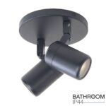 Ronde IP44 badkamerspot Rain | 2 lichts | zwart | Ø 15 cm | modern design