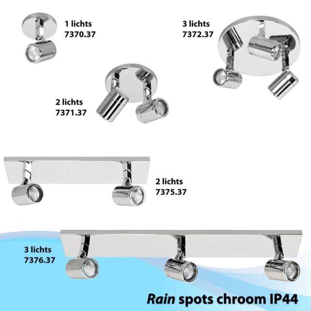Ronde IP44 badkamerspot Rain | 2 lichts | zwart | Ø 15 cm | modern design