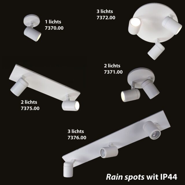 Ronde IP44 badkamerspot Rain | 2 lichts | zwart | Ø 15 cm | modern design