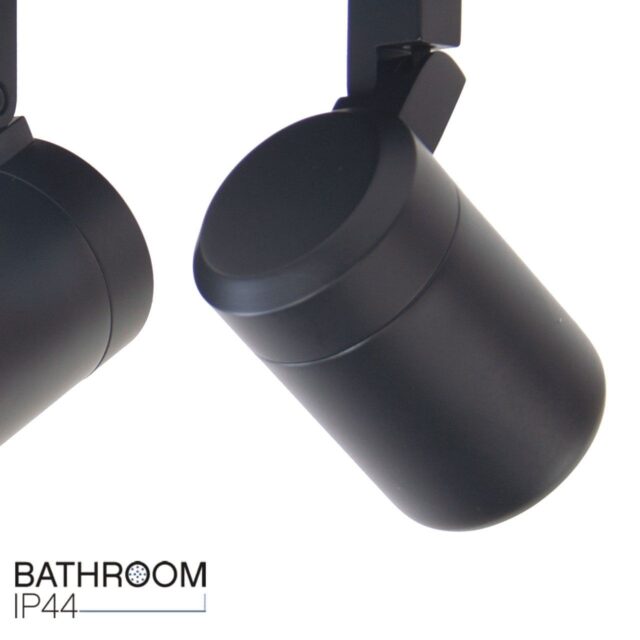 Ronde IP44 badkamerspot Rain | 2 lichts | zwart | Ø 15 cm | modern design