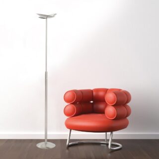 Staande dimbare uplighter Sapporo led geborsteld staal