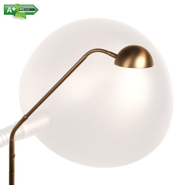 Staande leeslamp led brons met dimmer