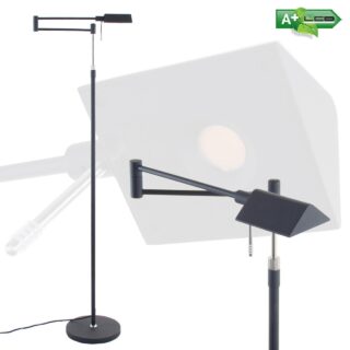 Staande leeslamp led Mini Bari mat zwart - 5 watt dimbaar