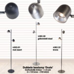 Staande Ovale Leeslamp 2 Lichts Brons Modern Design 10