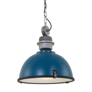 Stoere industriële hanglamp Bikkel ⌀42 cm petrol