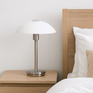 Touch Tafellamp Staal Dimbaar Opaal Glas Modern Design 4