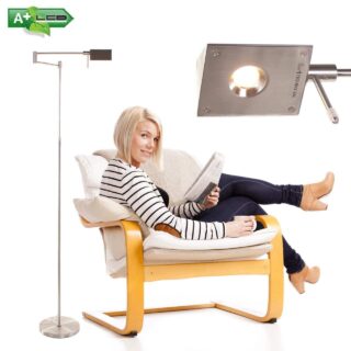 Verstel- en dimbare leeslamp Mini Bari nikkel
