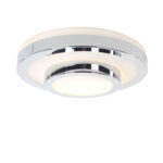 Plafonnière badkamer Masterring chroom/wit | Ø26 cm | IP44 | E27