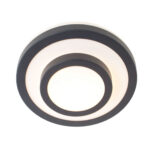 Plafonnière badkamer Masterring zwart/wit | Ø26 cm | IP44 | E27 - Afbeelding 4