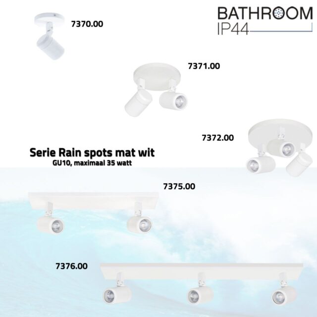 Zwarte badkamerlamp rain 2 lichts IP44