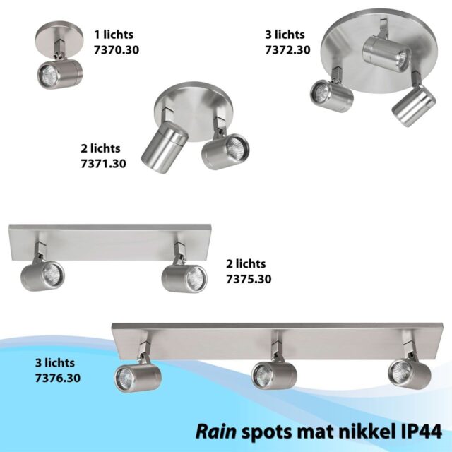 Zwarte badkamerlamp rain 2 lichts IP44