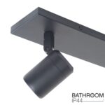 Zwarte badkamerlamp rain 2 lichts IP44