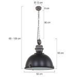 Zwarte hanglamp Bikkel XXL industriëel